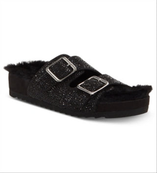 INC International Concepts Women's Fabric Open Toe Casual Shoe Black Size 6.5