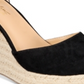 Thalia Sodi Sapatos de alpargata femininos com bico redondo e fivela, pretos, tamanho 8,5 M
