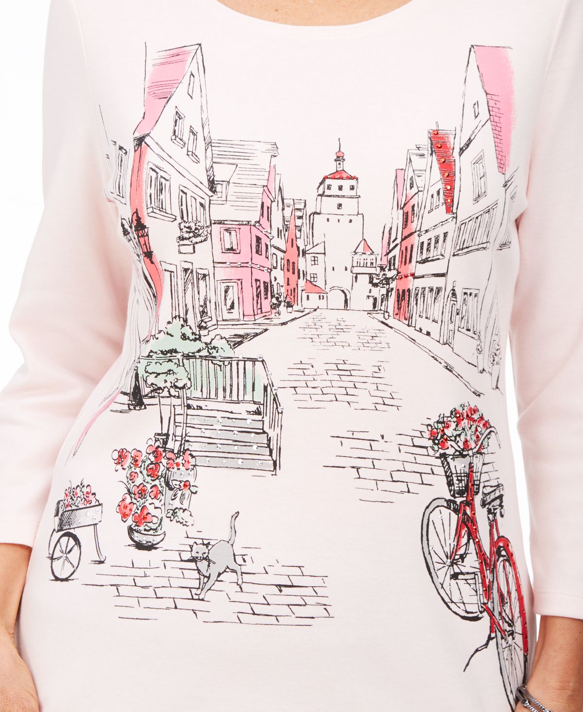Karen Scott Top Feminino Estampado Rosa Tamanho Pequeno P