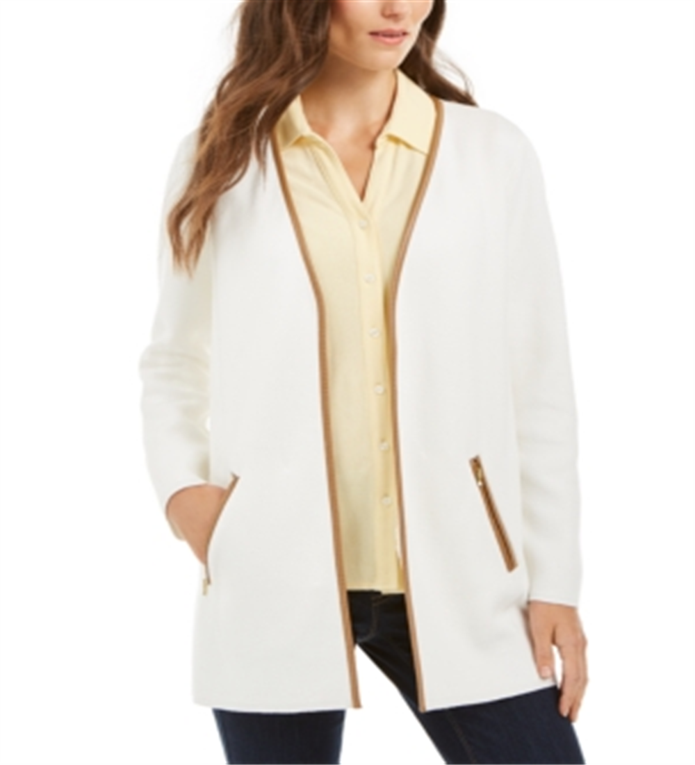 Suéter feminino Charter Club Milano Cotton Completer, branco, tamanho pequeno G