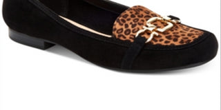 Sapatos mocassins femininos Charter Club Alettee com bico quadrado, pretos, tamanho 10 M