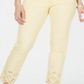 Calça jeans skinny feminina Charter Club Bristol com bainha ilhós, amarela, tamanho 14