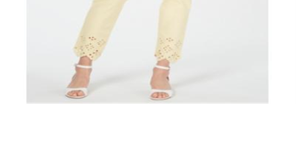 Calça jeans skinny feminina Charter Club Bristol com bainha ilhós, amarela, tamanho 14