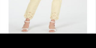 Calça jeans skinny feminina Charter Club Bristol com bainha ilhós, amarela, tamanho 14