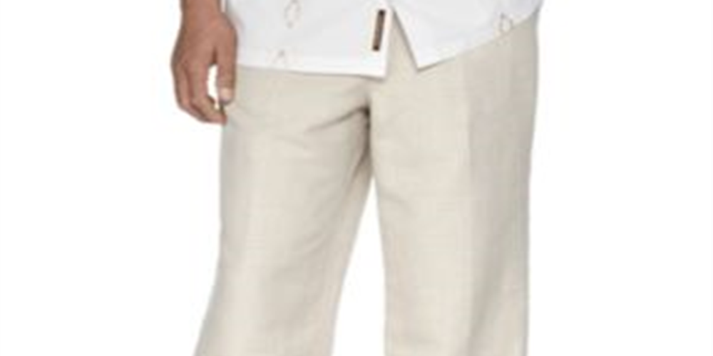 Calças Cubavera Masculinas Grandes e Altas com Cordão Bege e Brancas Tamanho