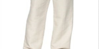 Cubavera Men's Big and Tall Drawstring Pants Beige White Size