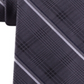 Gravata de seda listrada xadrez Glen tonal clássica masculina Michael Kors, preta, tamanho regular