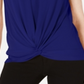 JM Collection Top Feminino com Frente Torcida e Enfeites Azul Tamanho Pequeno XL