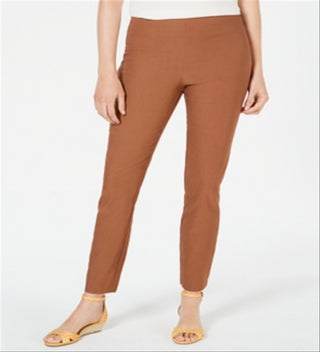 Calça feminina Chelsea Tummy Control Skinny Leg Tornozelo Charter Club Marrom Tamanho 8