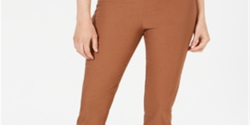 Calça feminina Chelsea Tummy Control Skinny Leg Tornozelo Charter Club Marrom Tamanho 8