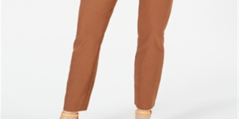 Calça feminina Chelsea Tummy Control Skinny Leg Tornozelo Charter Club Marrom Tamanho 8