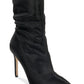 Sapato feminino Badgley Mischka Ronnie Fabric bico fino cano médio preto tamanho 9,5