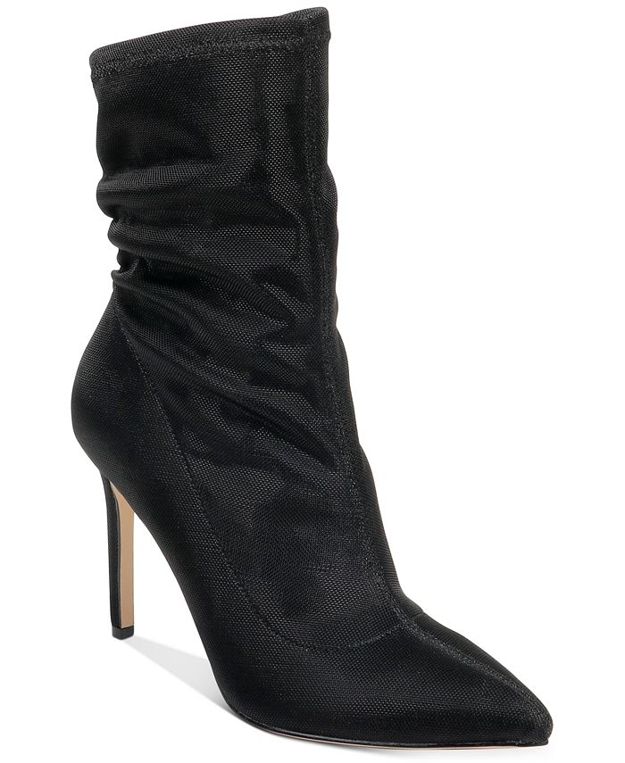Sapato feminino Badgley Mischka Ronnie Fabric bico fino cano médio preto tamanho 9,5