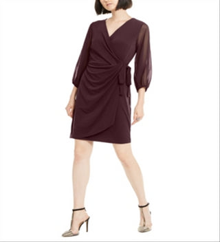 Vestido envelope feminino acima do joelho INC International Concepts, vestido formal, vermelho, tamanho médio