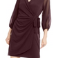 Vestido envelope feminino acima do joelho INC International Concepts, vestido formal, vermelho, tamanho médio
