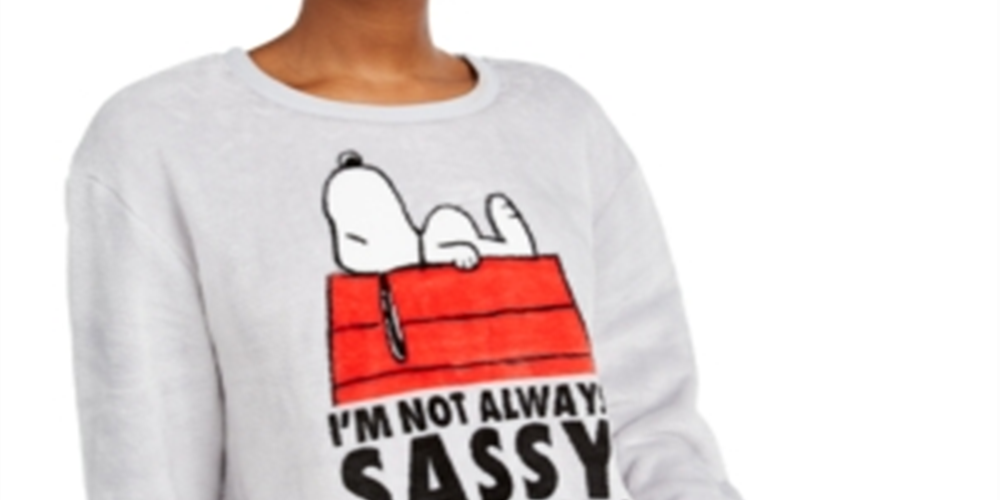 Moletom de pelúcia Snoopy Peanuts Junior, cinza, tamanho médio