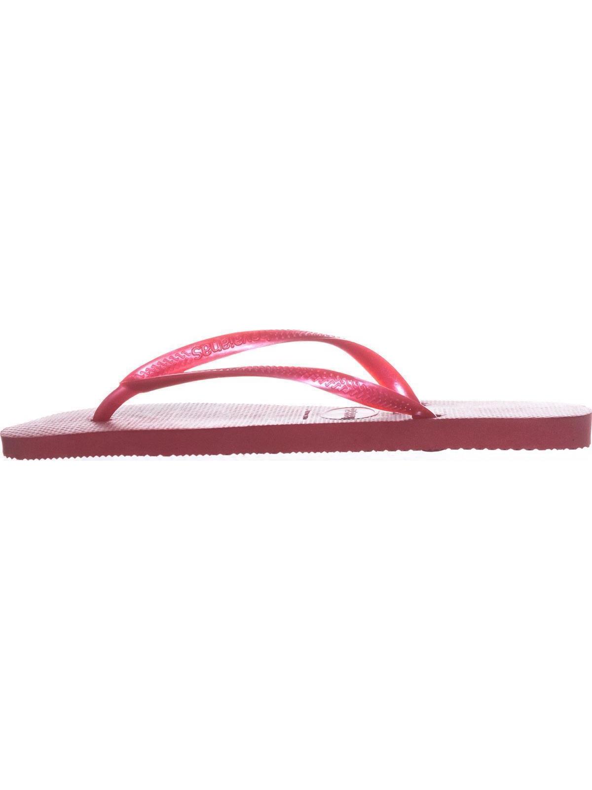 Havaianas Slim Texturizado Feminino Vermelho Tamanho -7/8 L