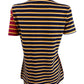 Camisa polo feminina Tommy Hilfiger Plus listrada em piquê com zíper, azul, tamanho 2X