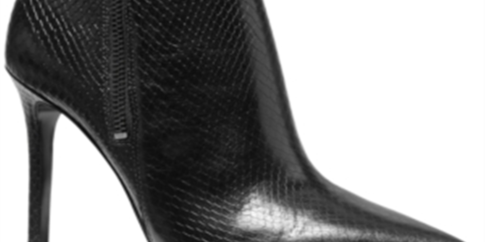 Bota feminina Michael Kors Keke Python em couro com relevo, preta, tamanho 10