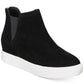 Tênis feminino Tayla Suede Wedge, da INC International Concepts, preto, tamanho 7,5 M