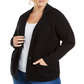 Blazer feminino Charter Club Plus Cotton, preto, tamanho 0X
