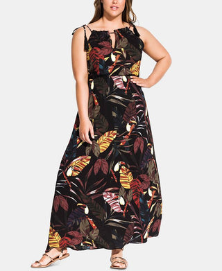 City Chic Women's Canopy Maxi Dress Black Size 20W