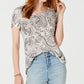 Camiseta feminina estampada Style &amp; Co, branca, tamanho pequeno P