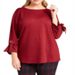 Charter Club Feminino Texturizado Top Vinho Tamanho 0X