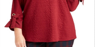 Charter Club Feminino Texturizado Top Vinho Tamanho 0X