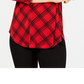 Top feminino Charter Club com decote em V e manga três quartos estampado, vermelho, tamanho XX-G
