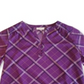 Top xadrez feminino Charter Club com decote dividido, roxo, tamanho XX-G