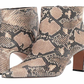 Steve Madden Botas de couro femininas com zíper e bico fino Jenn com estampa de cobra, marrom, tamanho 7,5 M