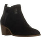 Botas femininas Style &amp; Co Stretch Gore perfuradas acolchoadas Myrrah Almond Toe com salto bloco, pretas, tamanho 9 M