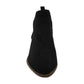Botas femininas Style &amp; Co Stretch Gore perfuradas acolchoadas Myrrah Almond Toe com salto bloco, pretas, tamanho 9 M