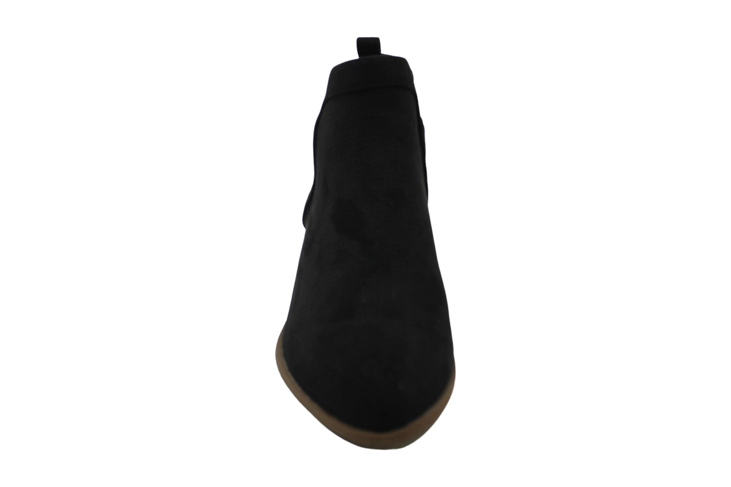 Botas femininas Style &amp; Co Stretch Gore perfuradas acolchoadas Myrrah Almond Toe com salto bloco, pretas, tamanho 9 M