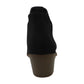 Botas femininas Style &amp; Co Stretch Gore perfuradas acolchoadas Myrrah Almond Toe com salto bloco, pretas, tamanho 9 M