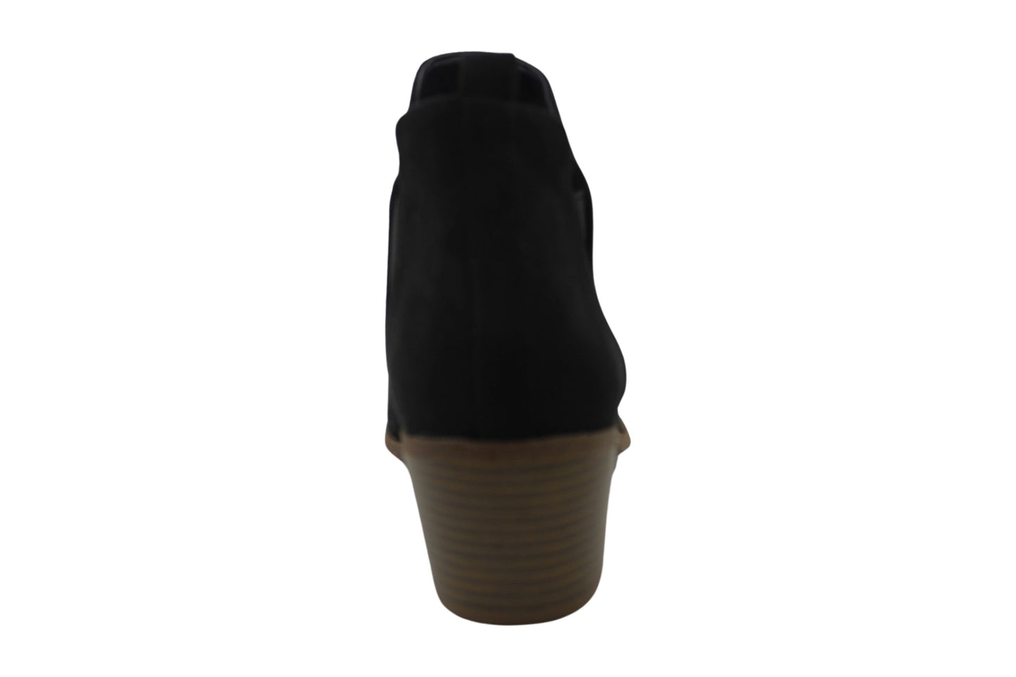 Botas femininas Style &amp; Co Stretch Gore perfuradas acolchoadas Myrrah Almond Toe com salto bloco, pretas, tamanho 9 M
