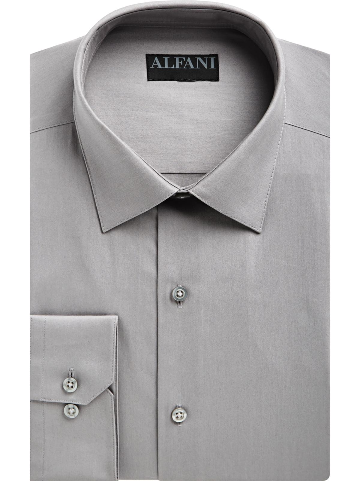 Camisa social masculina Alfani Big &amp; Tall Regular Fit, cinza, tamanho 20X35