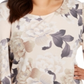 Blusa Calvin Klein Plus Size Feminina Estampa Floral Manga Longa Rosa Tamanho 2X