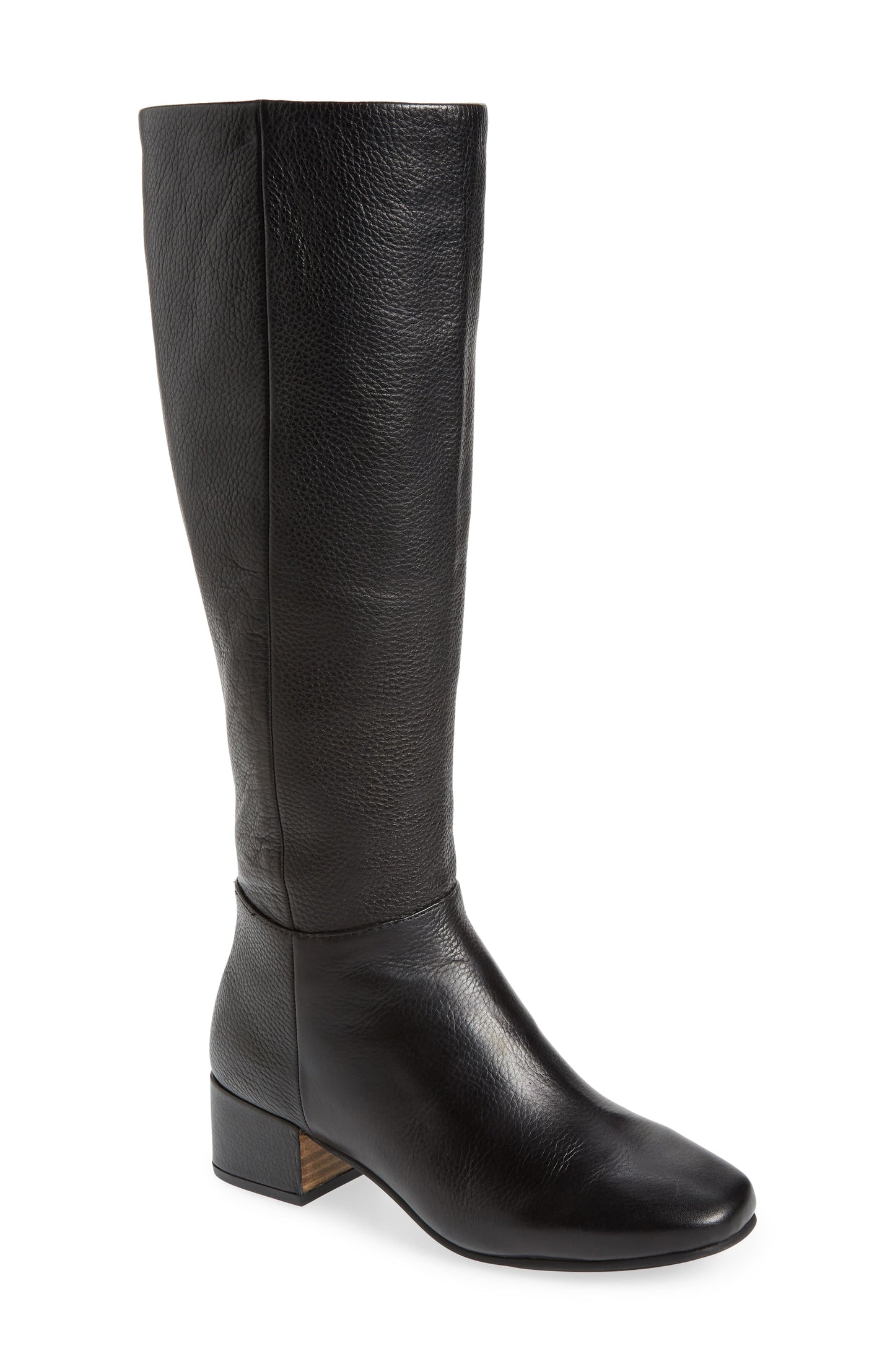 Botas femininas Kenneth Cole Ella com bico quadrado e salto bloco, pretas, tamanho 8 M