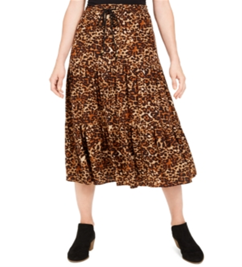 Saia MIDI com estampa de chita feminina Style &amp; Co, marrom, tamanho pequeno P