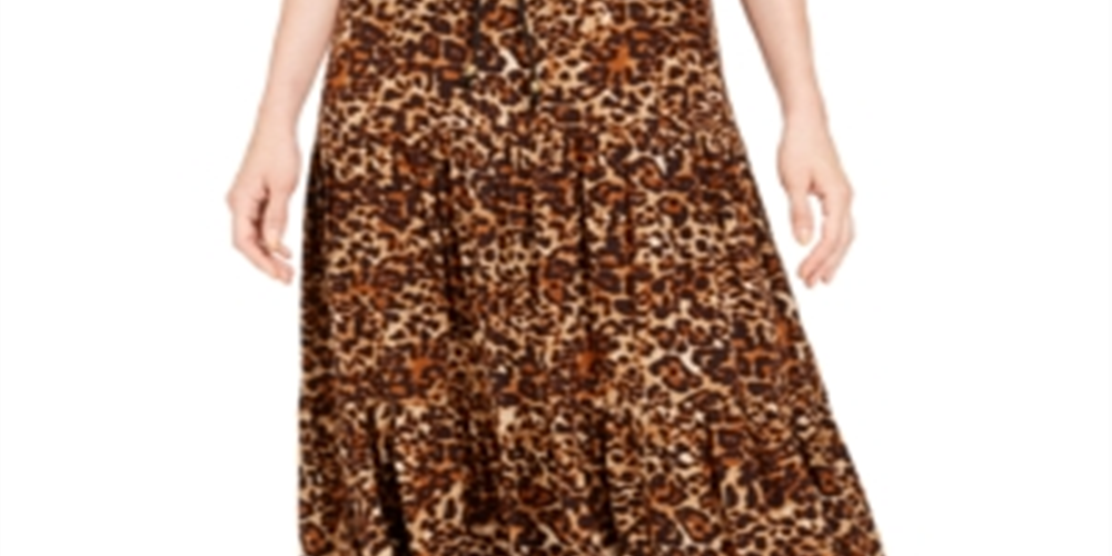 Saia MIDI com estampa de chita feminina Style &amp; Co, marrom, tamanho pequeno P