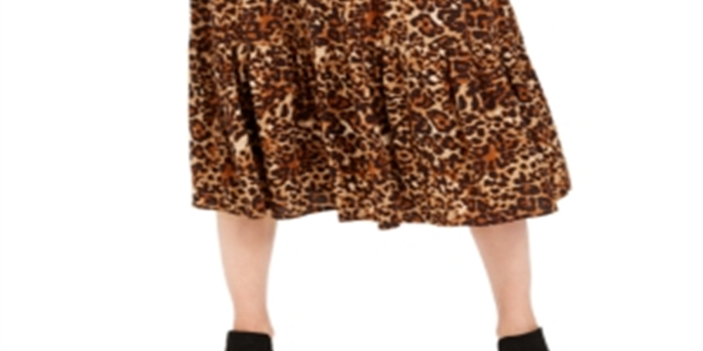Saia MIDI com estampa de chita feminina Style &amp; Co, marrom, tamanho pequeno P