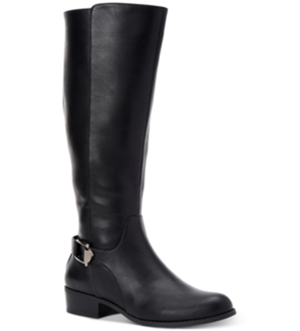Botas femininas Alfani Kallumm de cano alto, pretas, tamanho 7,5