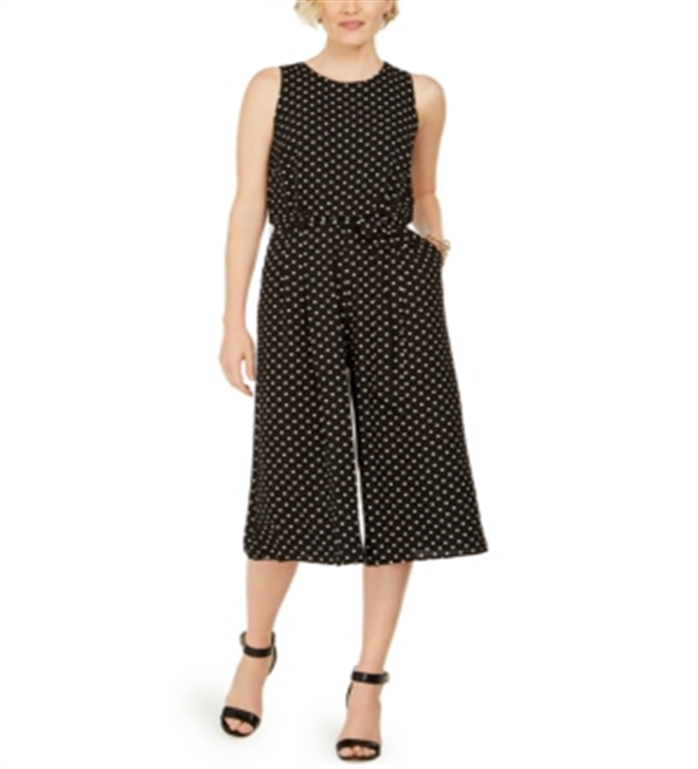 Macacão curto feminino Vince Camuto com bolinhas, preto, tamanho 8