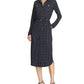 Vestido-camisa Ralph Lauren feminino xadrez, manga comprida, gola abaixo do joelho, azul, tamanho XS