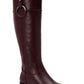 Botas de couro Alfani Bexleyy Riding Wide-Calf femininas, roxas e vermelhas, tamanho 7 M