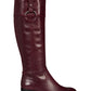 Botas de couro Alfani Bexleyy Riding Wide-Calf femininas, roxas e vermelhas, tamanho 7 M