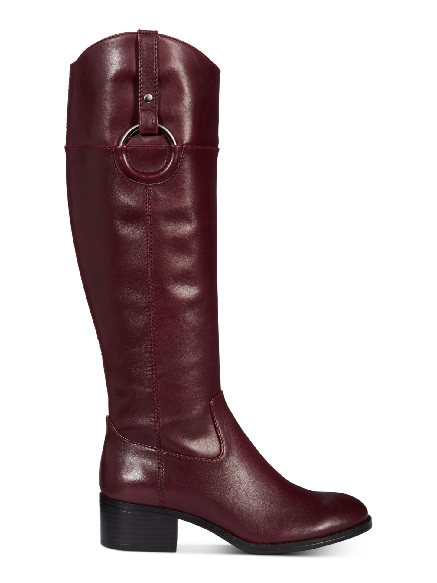 Botas de couro Alfani Bexleyy Riding Wide-Calf femininas, roxas e vermelhas, tamanho 7 M