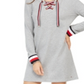 Vestido de moletom com capuz e cadarço Tommy Hilfiger feminino - Cinza, tamanho P